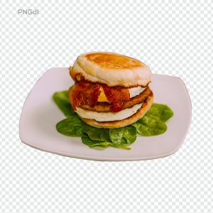 Burger with plate