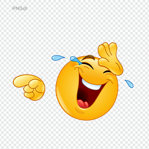 Laughing pointing emoji PNG image with transparent background