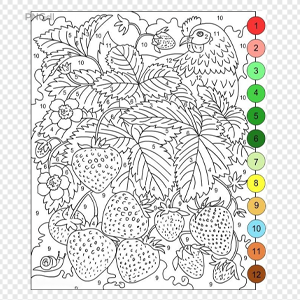 Color by number coloring pages for adults